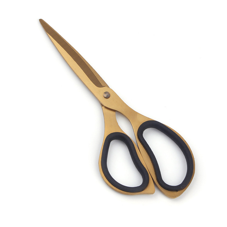Lightweight Elegant Unique Simplified Golden Scissors, Gold and Black Golden Scissors, Crop Decoration for Office Home