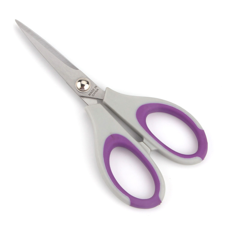 Stainless steel blade cut paper rubber soft TPR handle Scissor