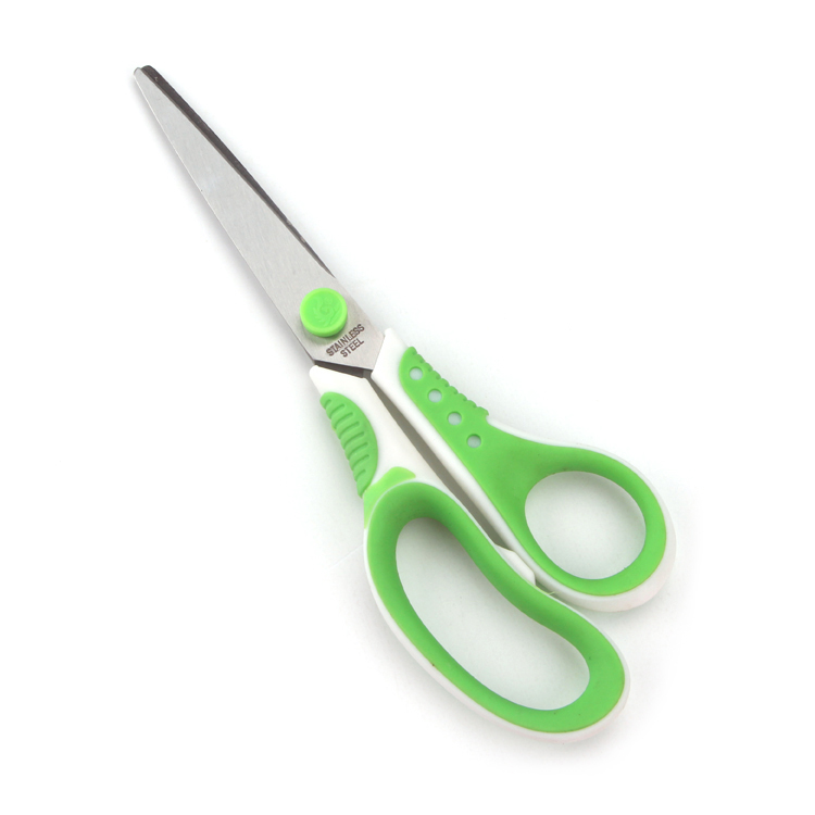 7 Inch Comfortable Grip Stainless Steel Home Household Scissors Stationery Office Plastic Safety Scissors