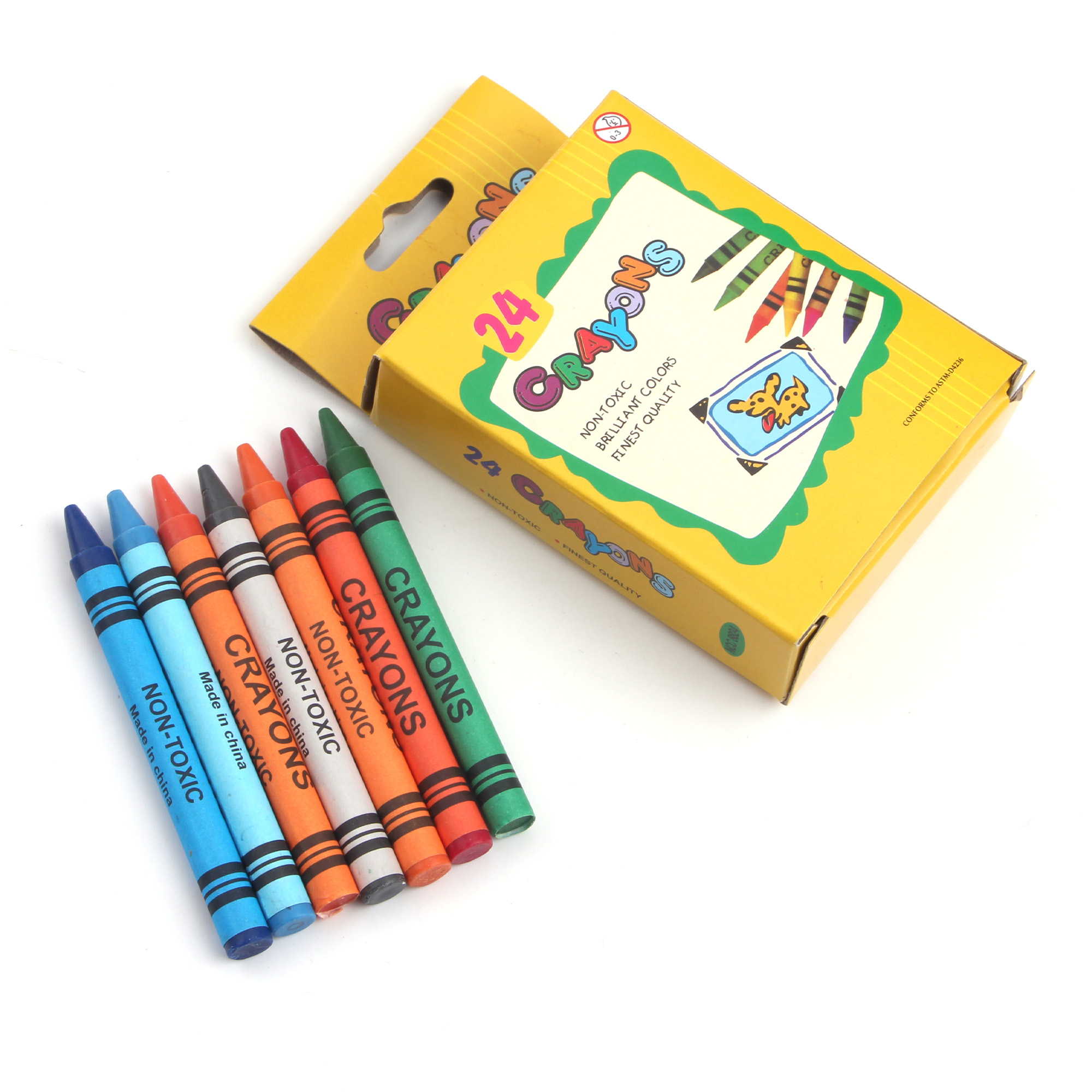 蜡笔套装无毒儿童 幼儿园小学生绘画彩笔24色油画棒批发