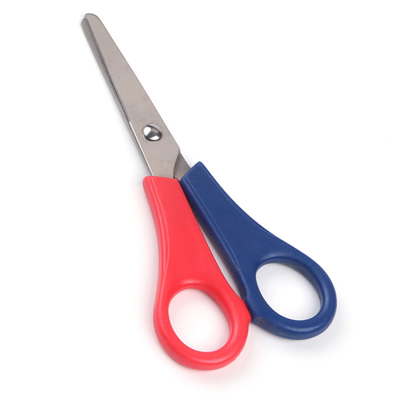 5寸双色手柄尺子学生剪刀 左手剪刀