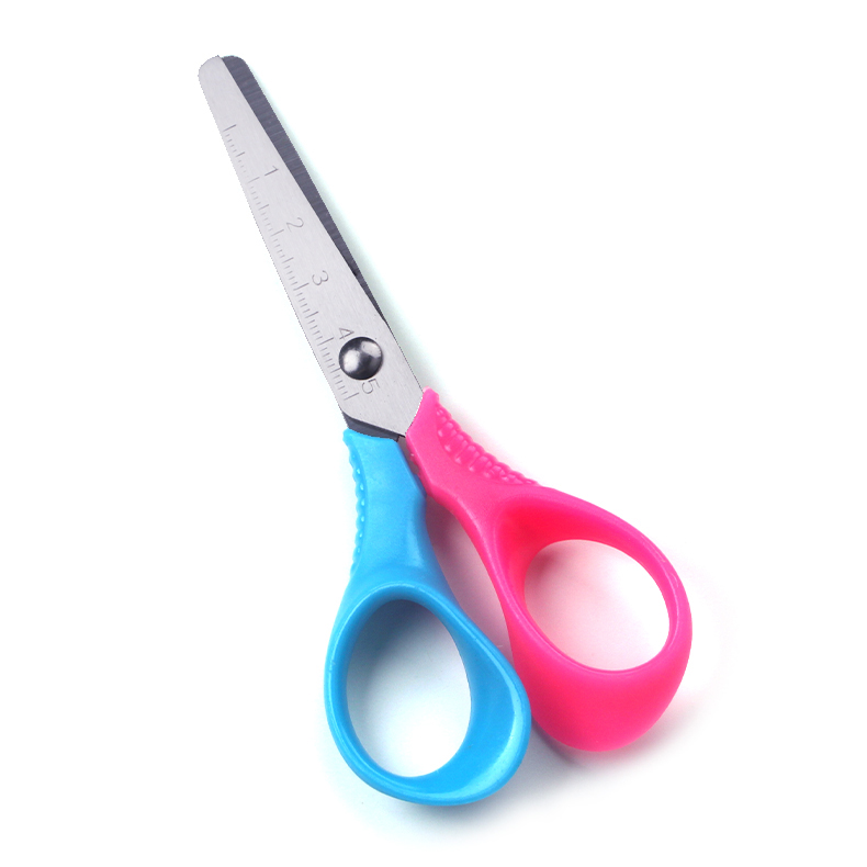 双色手柄学生尺子剪刀 手工课剪刀