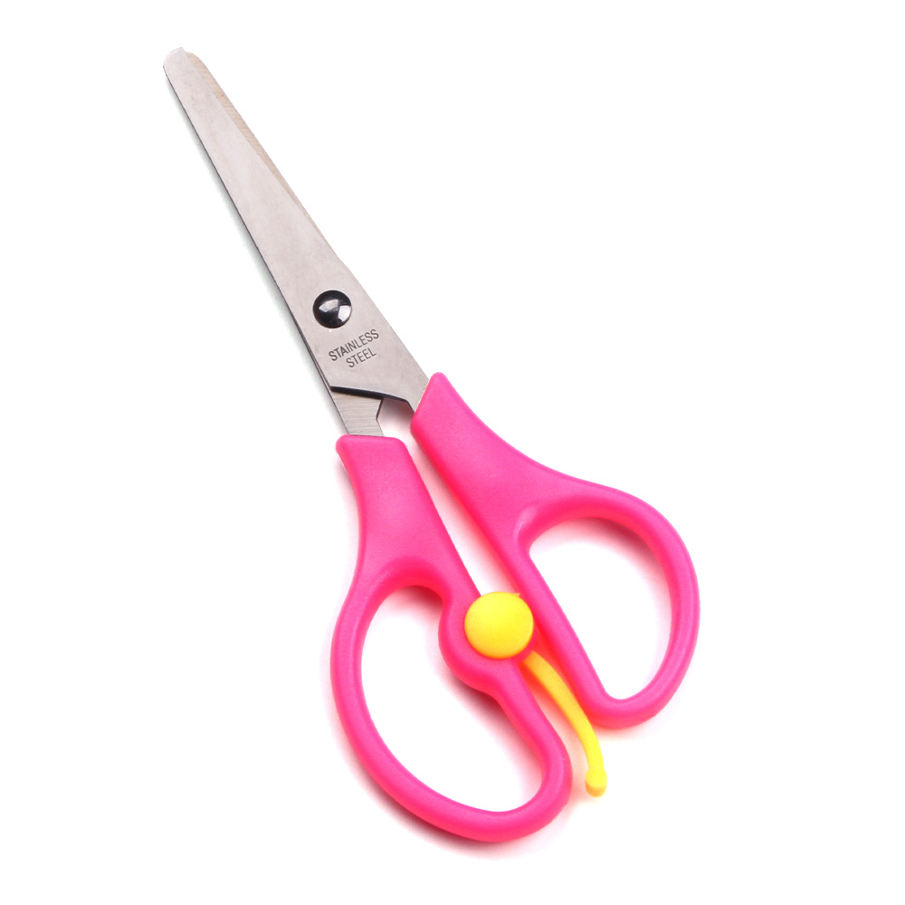 Stainless Steel Labor-Saving Kids Paper Cutting Scissors Scissors with Ruled Blades Rounded Tip Design Safety Scissors
