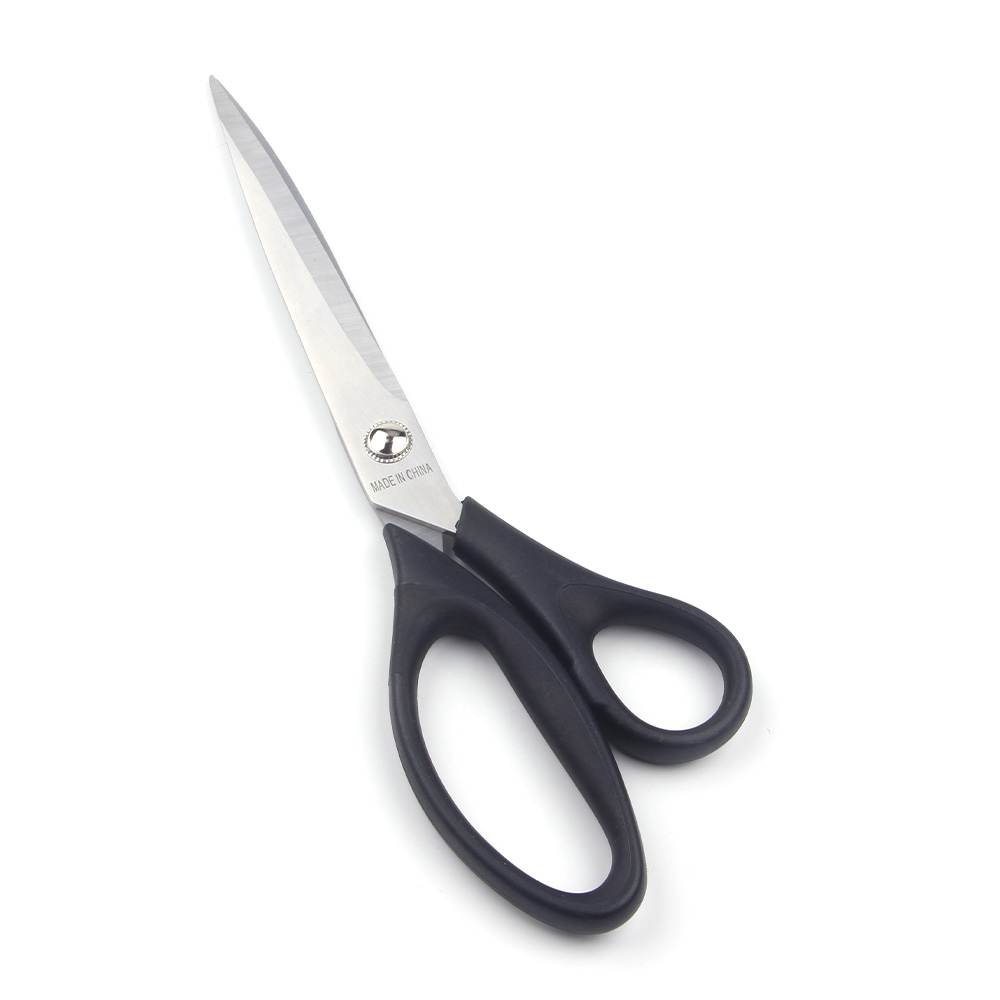 不锈钢长刀刃剪刀 办公文具剪儿童学生剪黑色家用小剪刀