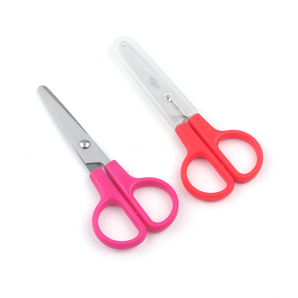 学生手工剪刀可爱卡通儿童保护套剪刀迷你学生小剪子