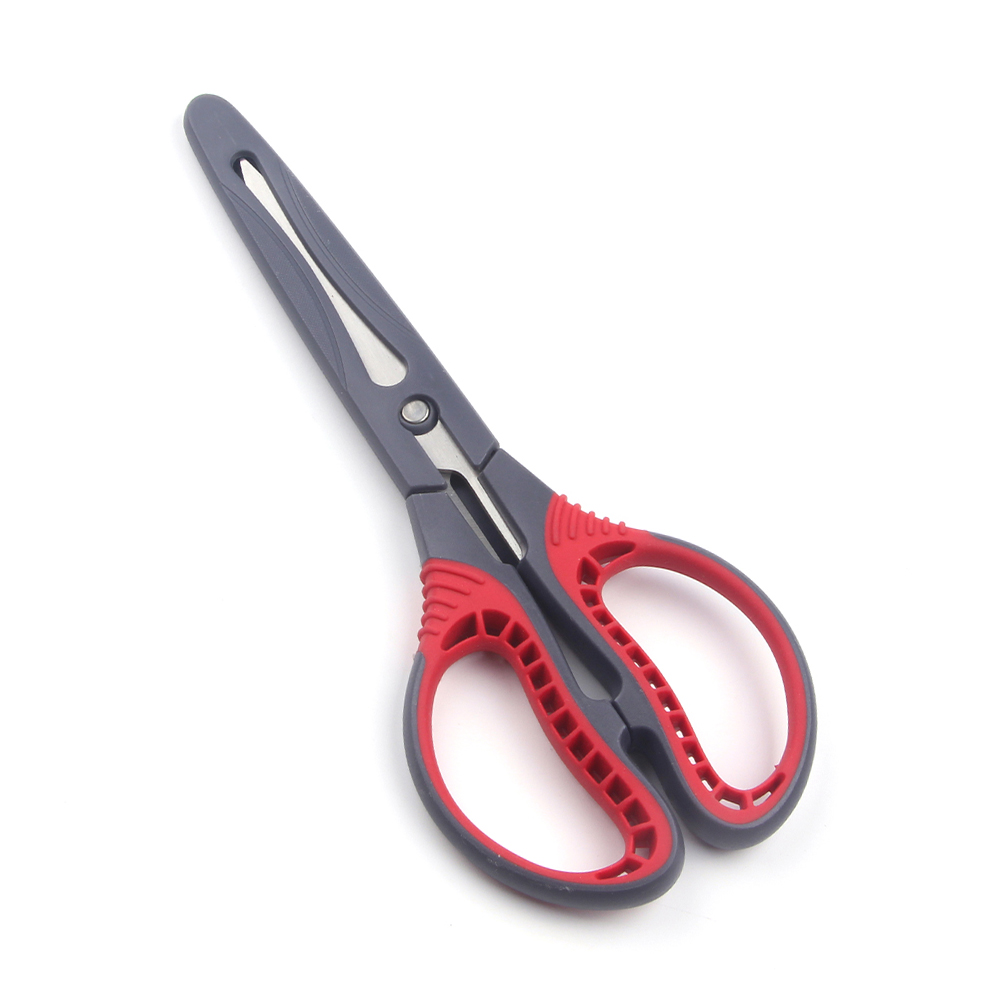Rubber creative office scissors Stainless steel scrap scissors Hand scissors Household stationery scissors with scissors lid