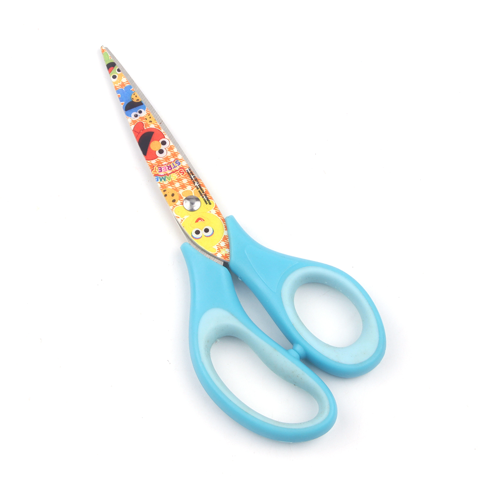 Cartoon Scissors Safety Blunt Tip Kids Scissors Floral Printed Blades and Soft Grips Cute Scissors for School DIY Home Use