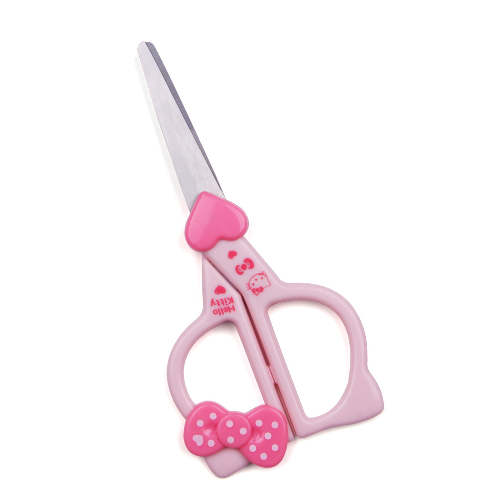 Student scissors cartoon hand paper cutting thread with plastic bow handle with heart