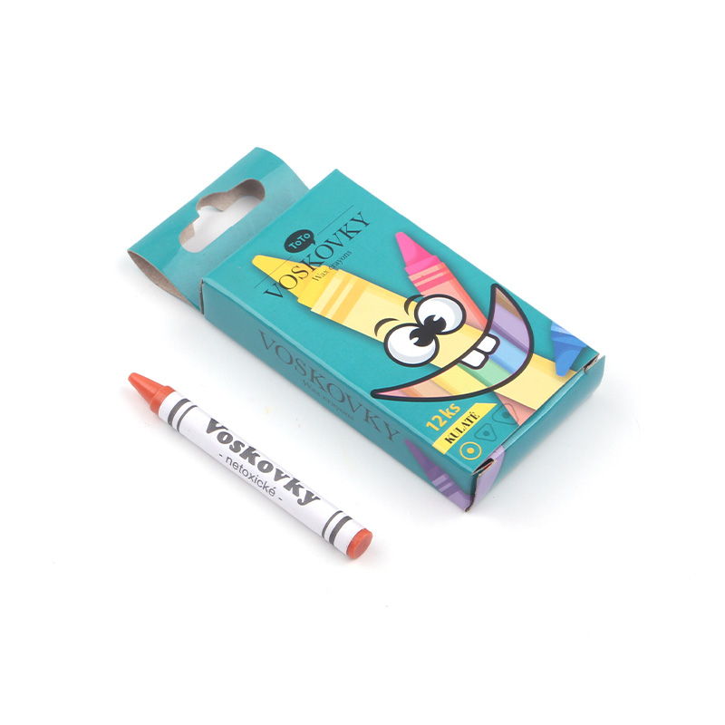 圆型卡通油画棒12色可水洗多色儿童绘画笔 儿童蜡笔文具