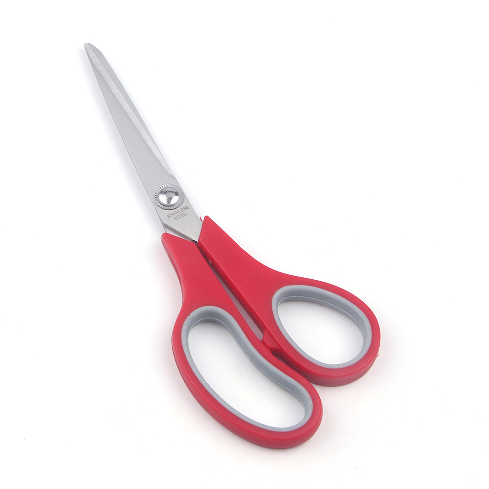 阳江货源不锈钢裁缝剪刀橡塑办公剪刀多用途家用办公剪纸手工剪刀