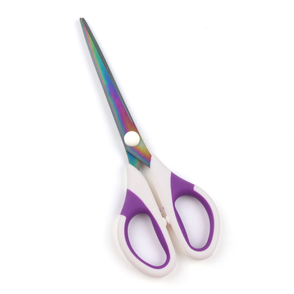 7寸套彩钛剪刀不锈钢办公文具剪家用裁缝剪手工剪工艺剪