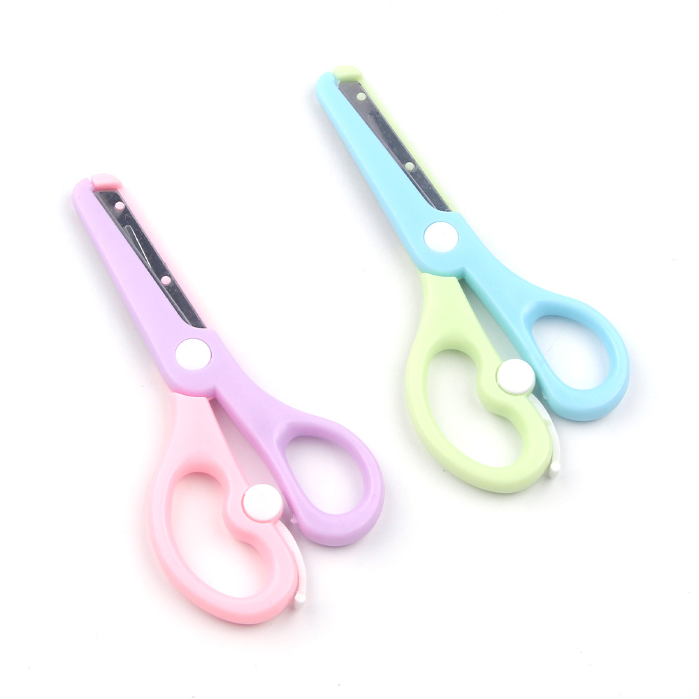 Cheap 4 Inch Plastic Handle Stainless Steel Office Scissors Student Paper Cutting Scissors Kids Scissors