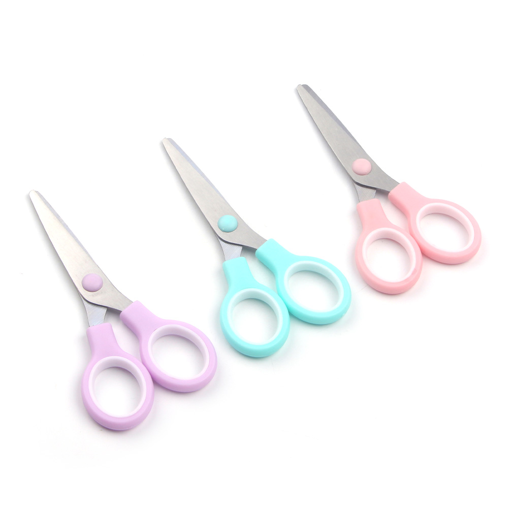 外贸跨境塑料柄diy剪刀学生儿童剪刀手工剪儿童剪纸工艺文具