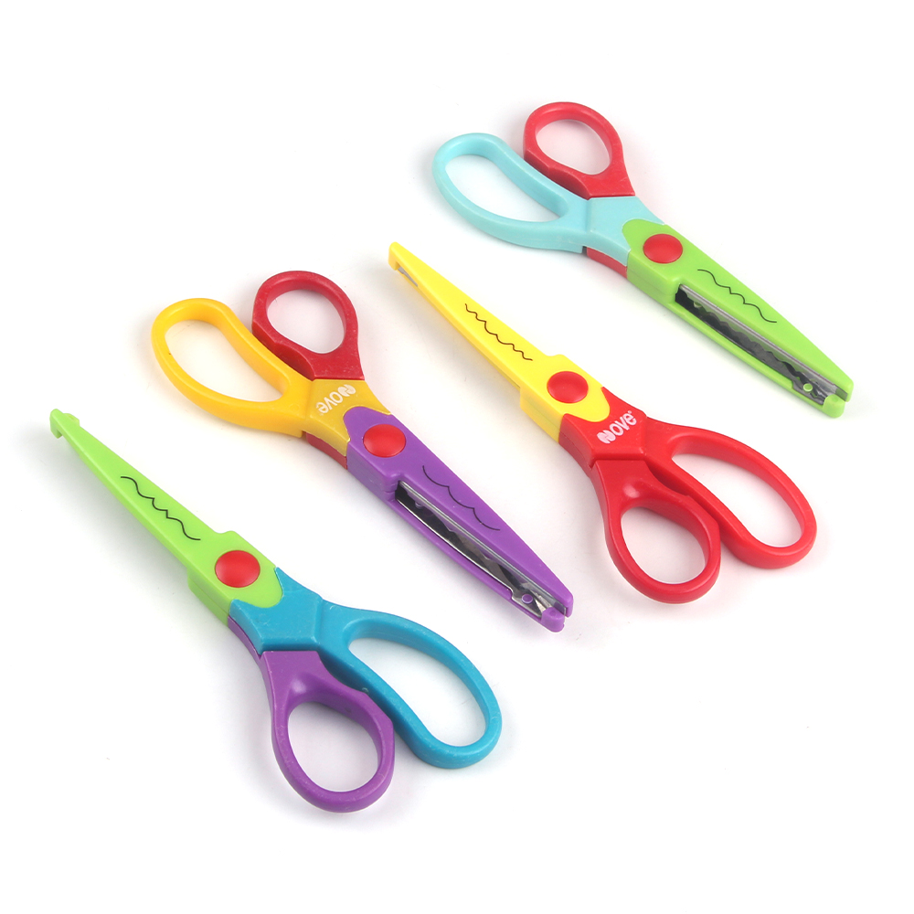 塑料儿童花边剪刀套装DIY多花纹组合花边剪刀文具剪